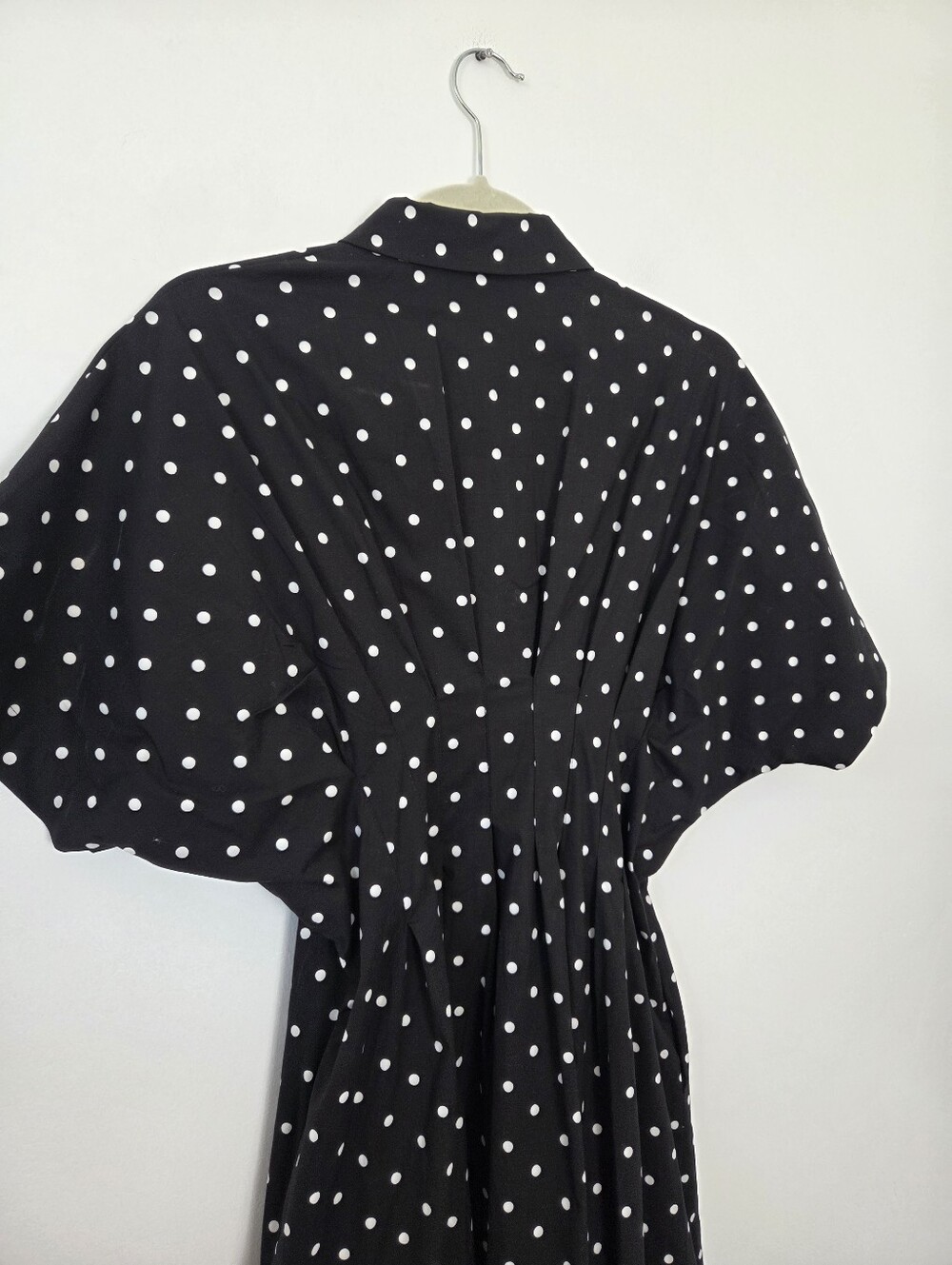 Exquise Eleanor Shirt Dress Anthropologie Tobie Black White Polka Dot Small - Picture 10 of 12